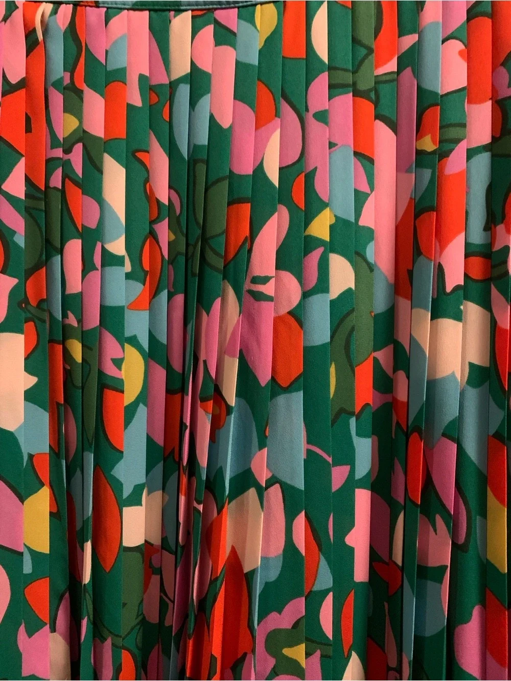 J. Crew Pleated Floral Midi Skirt in Green Multi - Picture 3 of 5